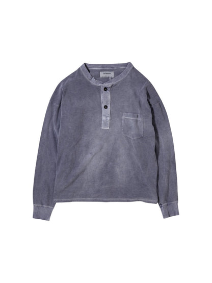 【ANACHRONORM - アナクロノーム】  PIGMENT THERMAL HENLEY NECK L/S T-SHIRTS / DUSTY PURPULE (Tシャツ/ダスティーパープル)