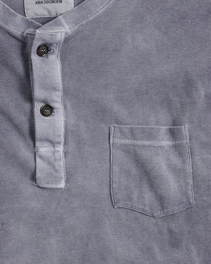 【ANACHRONORM - アナクロノーム】  PIGMENT THERMAL HENLEY NECK L/S T-SHIRTS / DUSTY PURPULE (Tシャツ/ダスティーパープル)