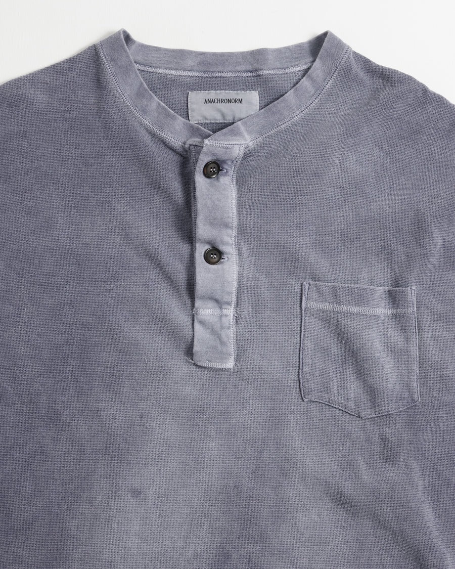 【ANACHRONORM - アナクロノーム】  PIGMENT THERMAL HENLEY NECK L/S T-SHIRTS / DUSTY PURPULE (Tシャツ/ダスティーパープル)