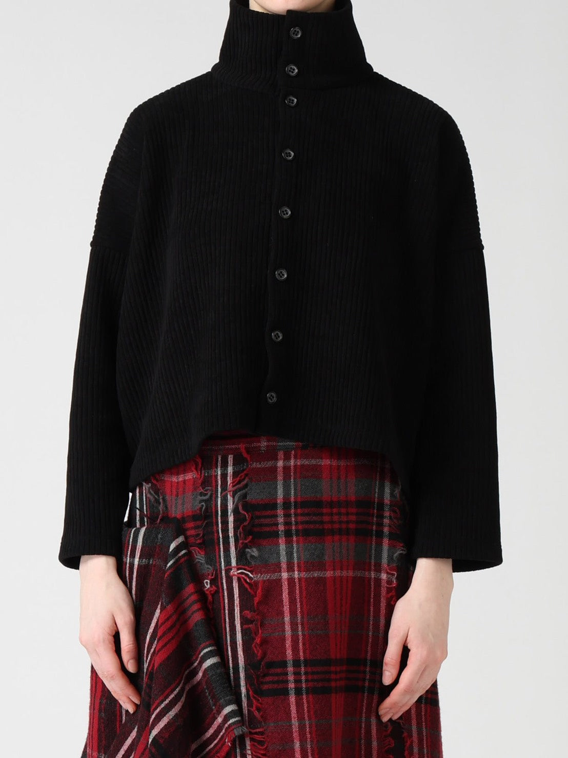 【Y's - ワイズ】WIDE CORDUROY SHORT CARDIGAN / BLACK (カーディガン/ブラック)