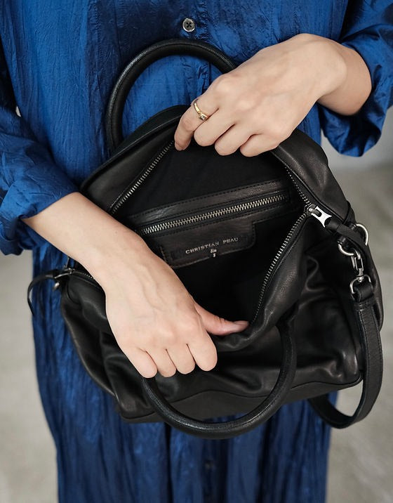 【Christian Peau - クリスチャンポ】　06456-1 CP S with shoulder/ BLACK(バック/ブラック)