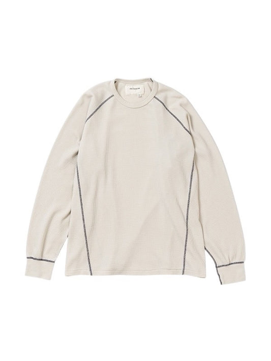 【ANACHRONORM - アナクロノーム】AN370 DESIGN STITCH WAFFLE L/S T-S / BEIGE (Tシャツ/ベージュ)