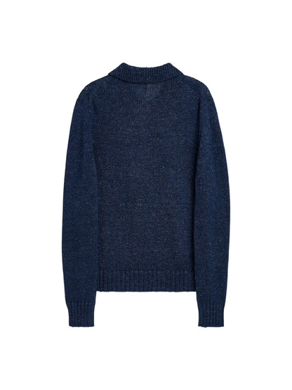 【SUN FLOWER - サンフラワー】Linen Polo / NAVY (リネンポロ/ネイビー)