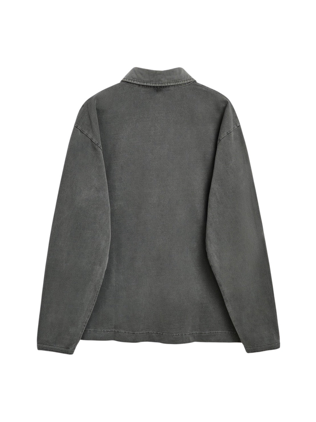 【SUN FLOWER - サンフラワー】Heavy Jersey Rugby Polo / Fade Black (ポロシャツ/フェードブラック)