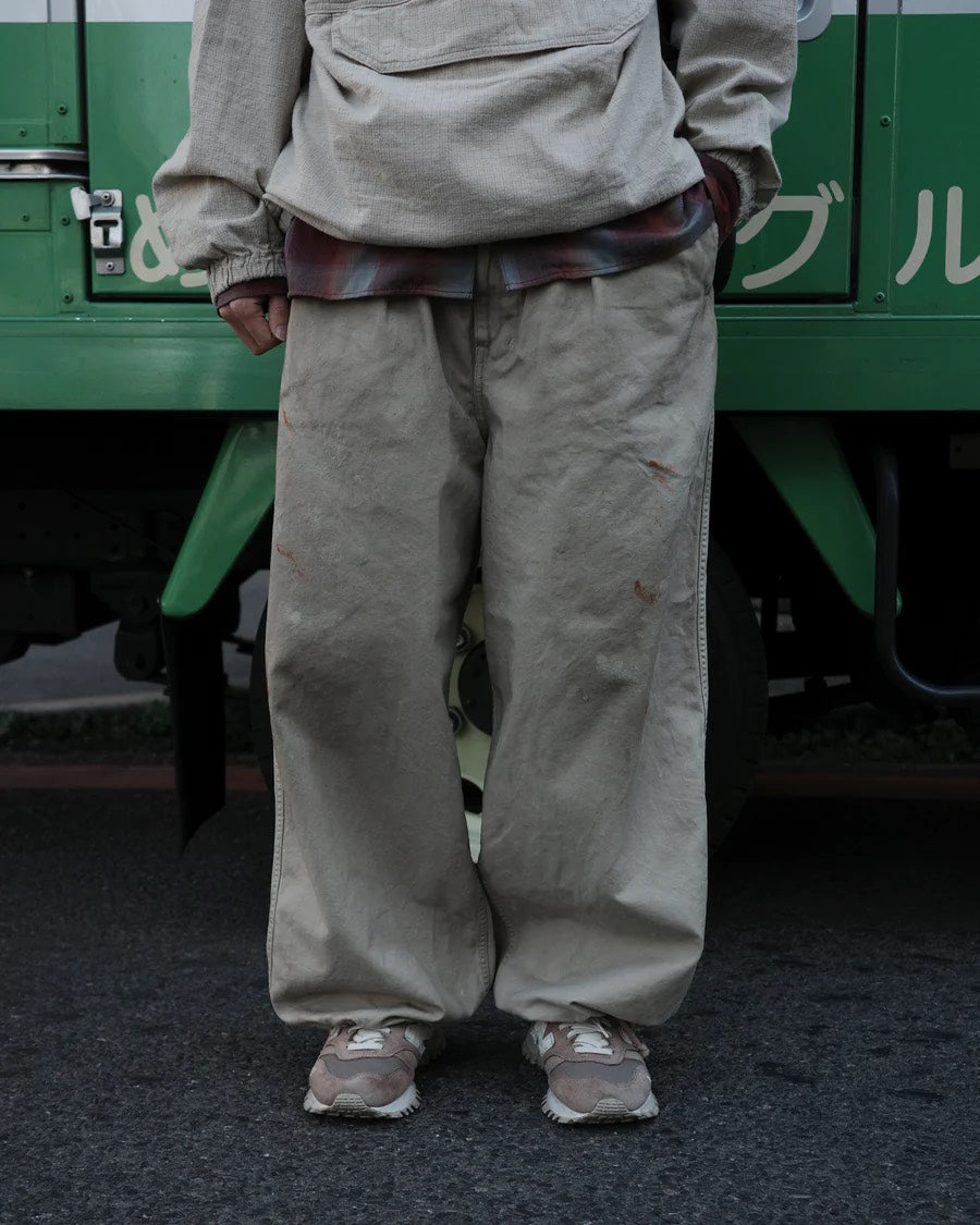 ANACHRONORM - アナクロノーム】DIRTWORK WIDE CHINO TROUSERS / BEIGE