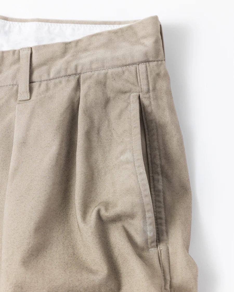 ANACHRONORM - アナクロノーム】DIRTWORK WIDE CHINO TROUSERS / BEIGE
