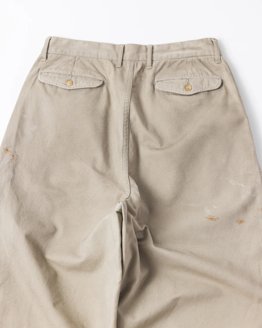 ANACHRONORM - アナクロノーム】DIRTWORK WIDE CHINO TROUSERS / BEIGE