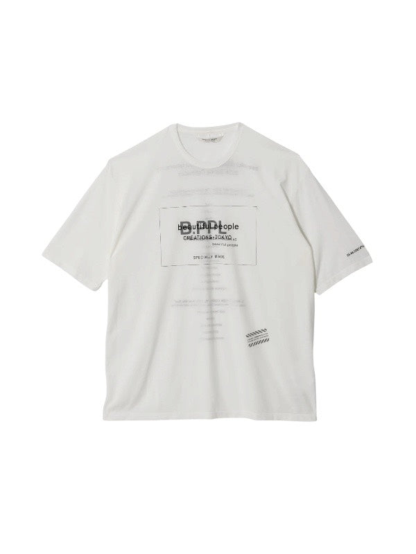 【beautiful people - ビューティフルピープル】80/1 ELS jersey house code graphic T / OFF WHITE (Tシャツ/オフホワイト)