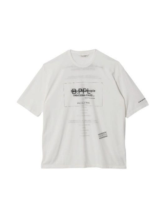 【beautiful people - ビューティフルピープル】80/1 ELS jersey house code graphic T / OFF WHITE (Tシャツ/オフホワイト)