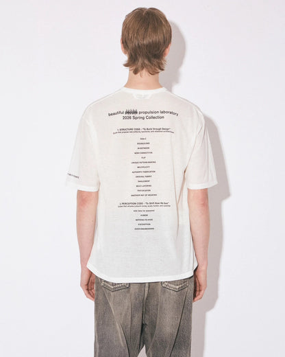 【beautiful people - ビューティフルピープル】80/1 ELS jersey house code graphic T / OFF WHITE (Tシャツ/オフホワイト)