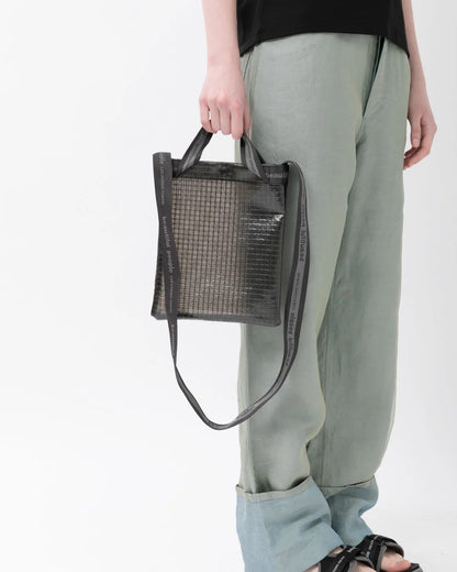 【beautiful people - ビューティフルピープル】Vinyl logo tape Sacoche bag / BLACK（バッグ/ブラック)