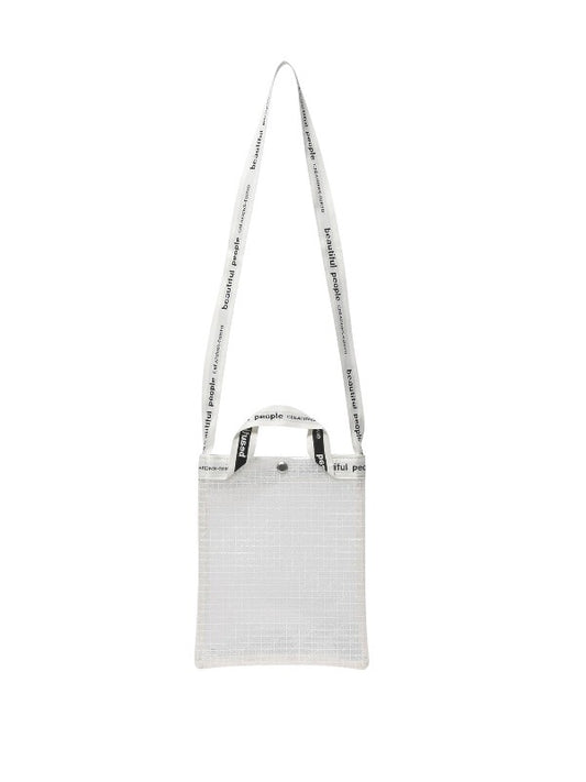 【beautiful people - ビューティフルピープル】Vinyl logo tape Sacoche bag / CLEAR（バッグ/クリア)