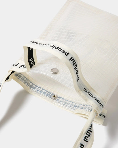 【beautiful people - ビューティフルピープル】Vinyl logo tape Sacoche bag / CLEAR（バッグ/クリア)