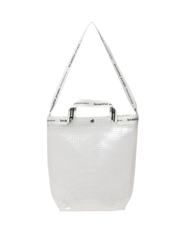 【beautiful people - ビューティフルピープル】Vinyl logo tape shoulder bag / CLEAR（バッグ/クリア)