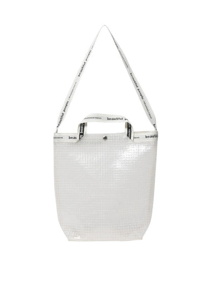 【beautiful people - ビューティフルピープル】Vinyl logo tape shoulder bag / CLEAR（バッグ/クリア)