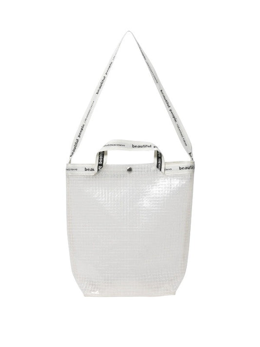 【beautiful people - ビューティフルピープル】Vinyl logo tape shoulder bag / CLEAR（バッグ/クリア)