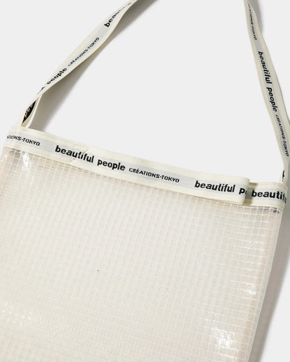 【beautiful people - ビューティフルピープル】Vinyl logo tape shoulder bag / CLEAR（バッグ/クリア)