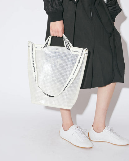 【beautiful people - ビューティフルピープル】Vinyl logo tape shoulder bag / CLEAR（バッグ/クリア)