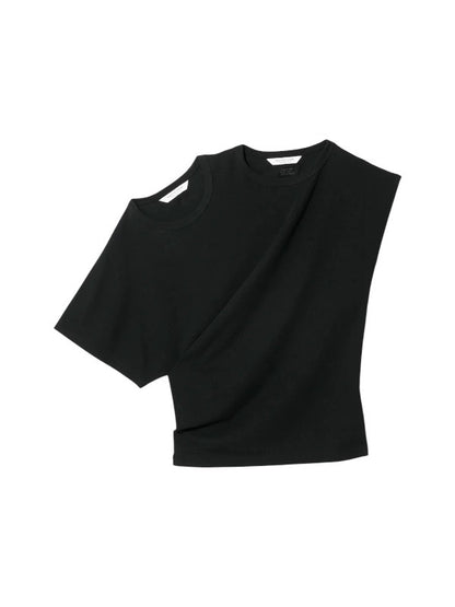 【beautiful people - ビューティフルピープル】double-neck 40/1 ELS jersey top / BLACK (Tシャツ/ブラック)