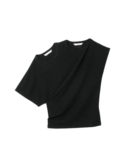 【beautiful people - ビューティフルピープル】double-neck 40/1 ELS jersey top / BLACK (Tシャツ/ブラック)