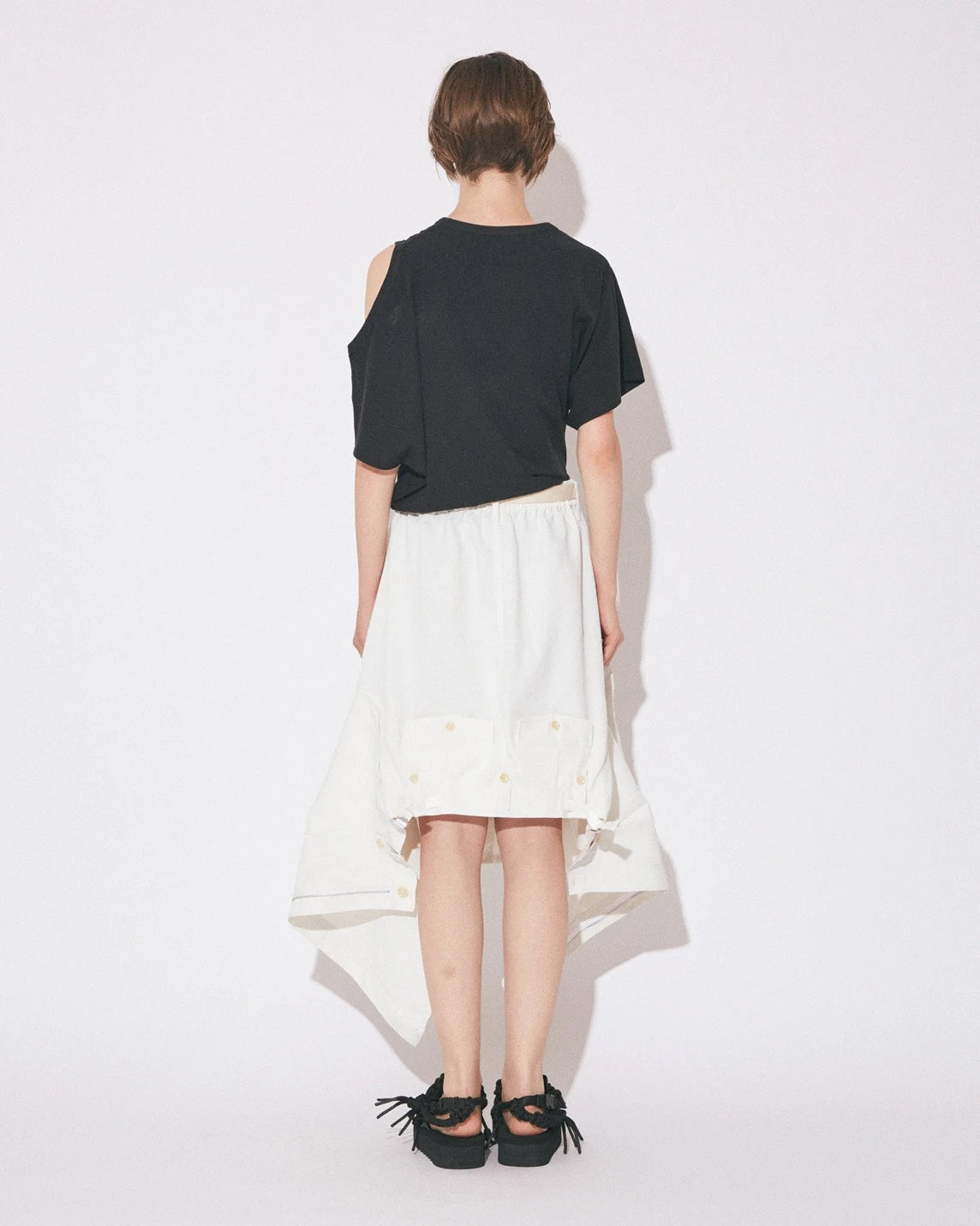 【beautiful people - ビューティフルピープル】double-neck 40/1 ELS jersey top / BLACK (Tシャツ/ブラック)