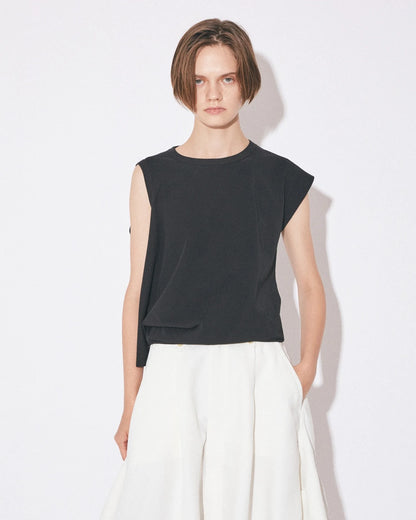 【beautiful people - ビューティフルピープル】double-neck 40/1 ELS jersey top / BLACK (Tシャツ/ブラック)