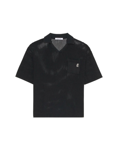 【Études studio - エチュード スタジオ】 Knit Polo Sleeveless Wash / Black (Tシャツ/ブラック)