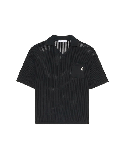 【Études studio - エチュード スタジオ】 Knit Polo Sleeveless Wash / Black (Tシャツ/ブラック)
