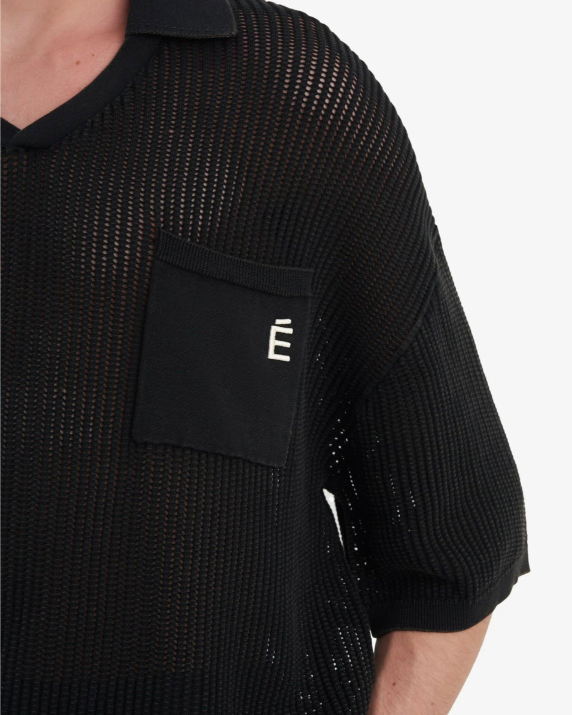 【Études studio - エチュード スタジオ】 Knit Polo Sleeveless Wash / Black (Tシャツ/ブラック)