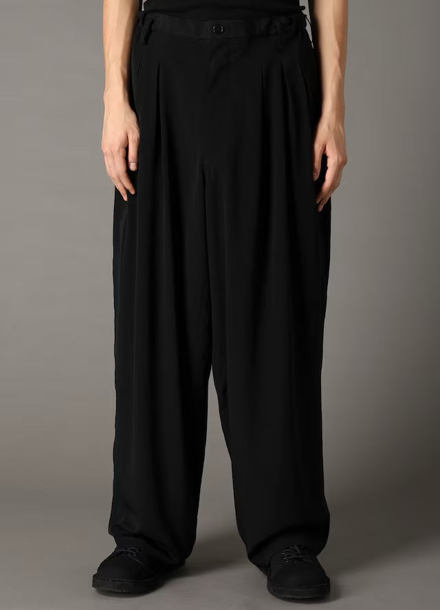 Ground Y - グラウンドワイ】CREPE DE CHINE 12-TUCK PANTS/BLACK