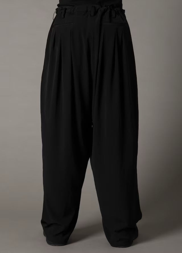 ちゅん 期間限定セール　グラウンドワイ GROUND Y パンツ Ground Y - グラウンドワイ】CREPE DE CHINE 12-TUCK PANTS/BLACK