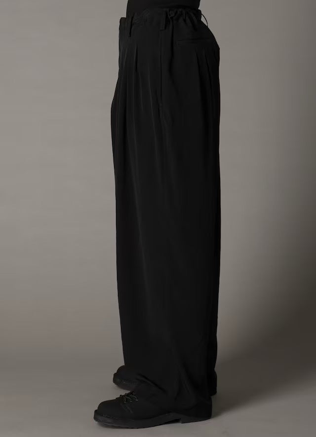 Ground Y - グラウンドワイ】CREPE DE CHINE 12-TUCK PANTS/BLACK