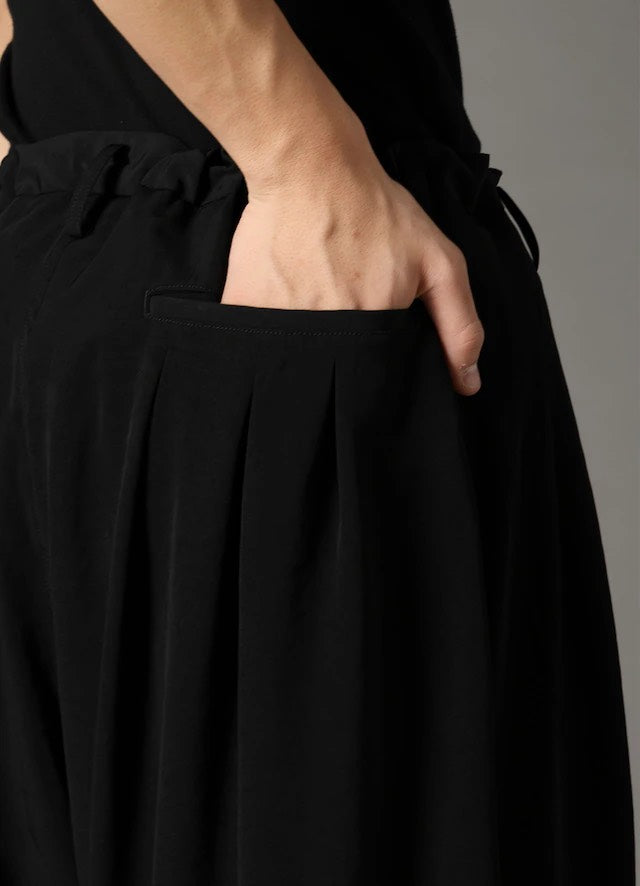 Ground Y - グラウンドワイ】CREPE DE CHINE 12-TUCK PANTS/BLACK