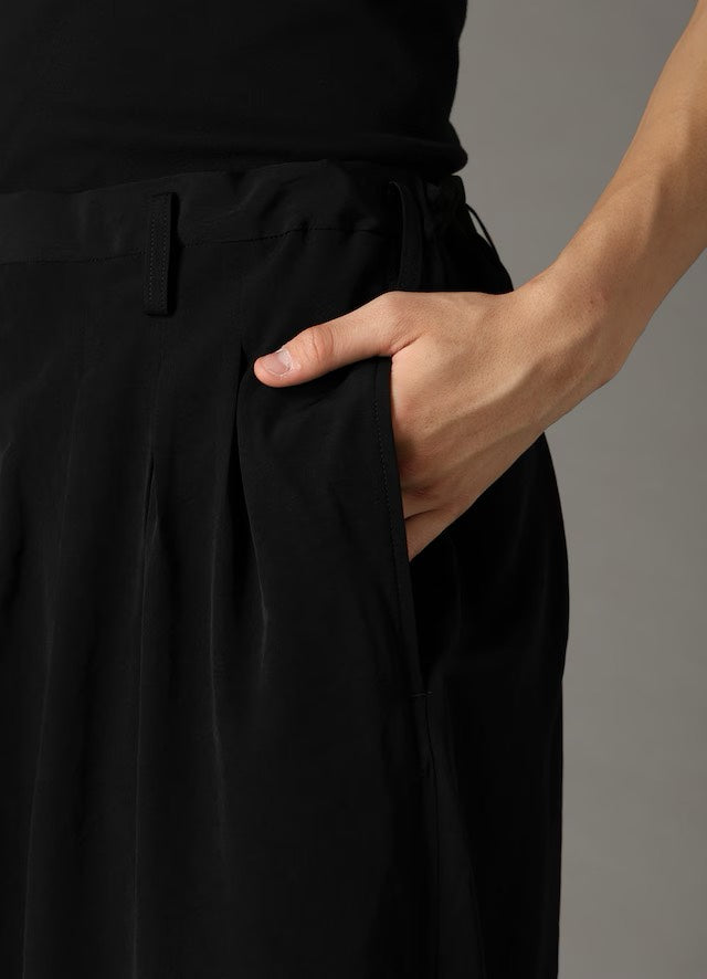 Ground Y - グラウンドワイ】CREPE DE CHINE 12-TUCK PANTS/BLACK