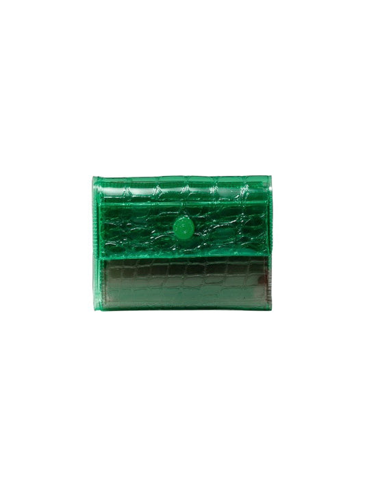 【beautiful people - ビューティフルピープル】nothing to hide vinyl mini wallet / GREEN×PINK（ウォレット/グリーン×ピンク)