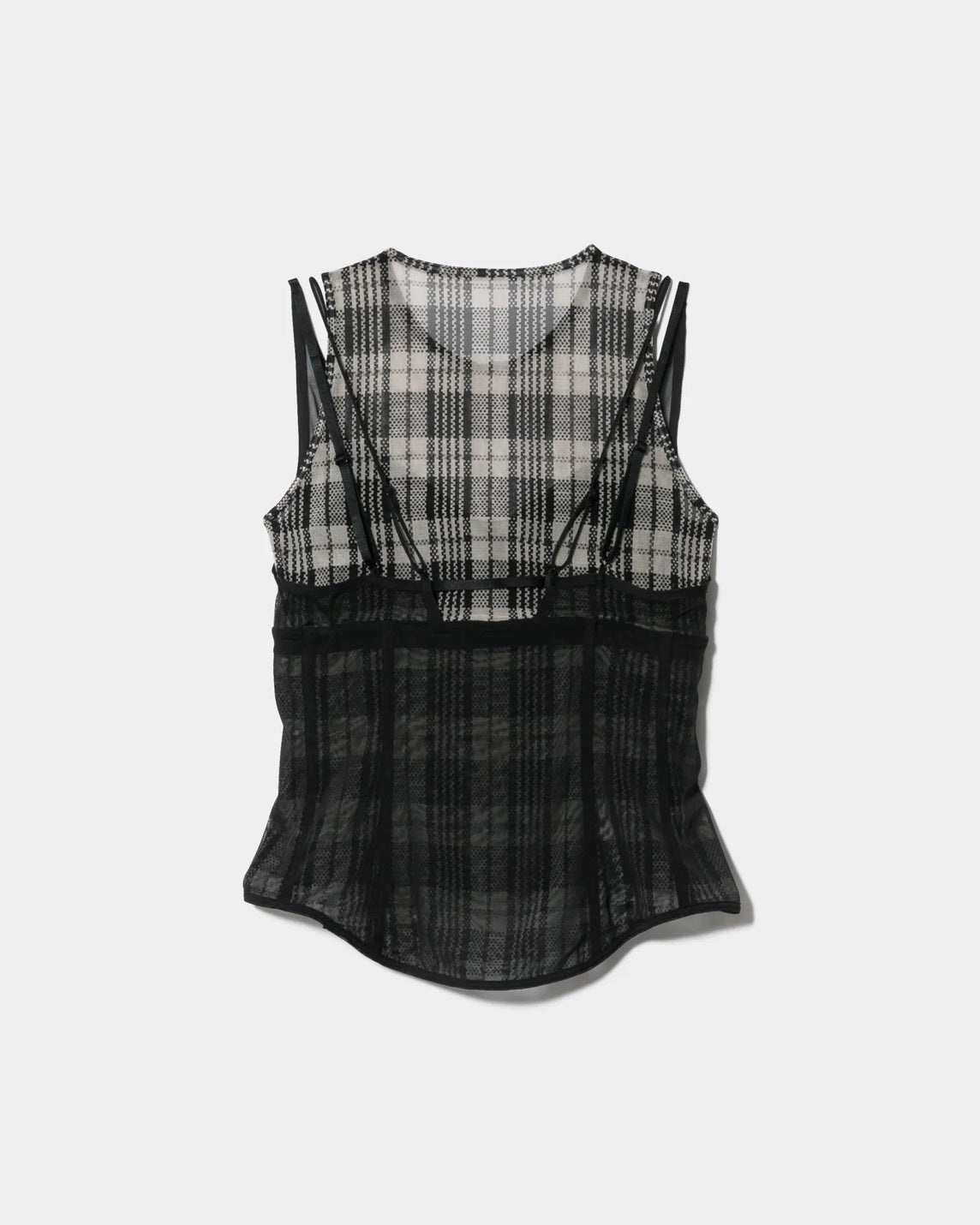 【beautiful people - ビューティフルピープル】OUR WACOAL cup in tank top / BLACK×BEIGE (カップインウェア/ブラック×ベージュ)