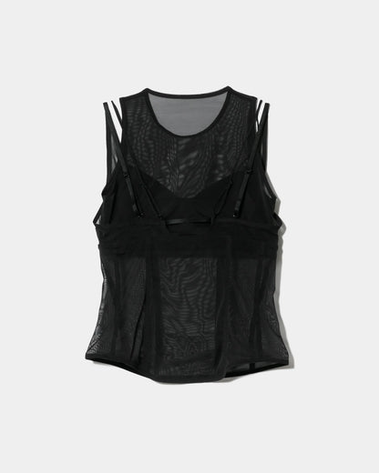 【beautiful people - ビューティフルピープル】OUR WACOAL cup in tank top / BLACK (カップインウェア/ブラック)