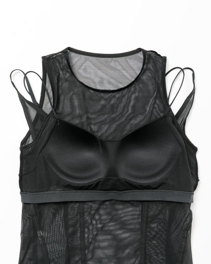 【beautiful people - ビューティフルピープル】OUR WACOAL cup in tank top / BLACK (カップインウェア/ブラック)