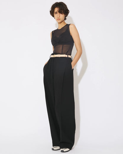 【beautiful people - ビューティフルピープル】OUR WACOAL cup in tank top / BLACK (カップインウェア/ブラック)