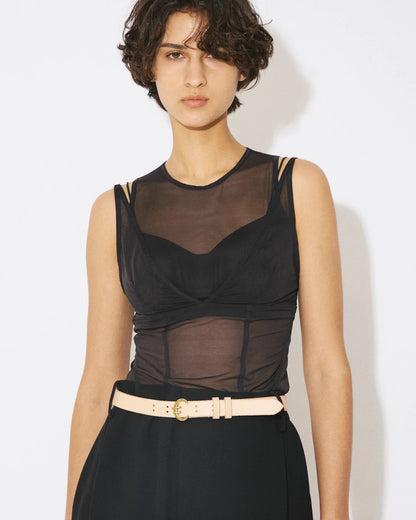 【beautiful people - ビューティフルピープル】OUR WACOAL cup in tank top / BLACK (カップインウェア/ブラック)