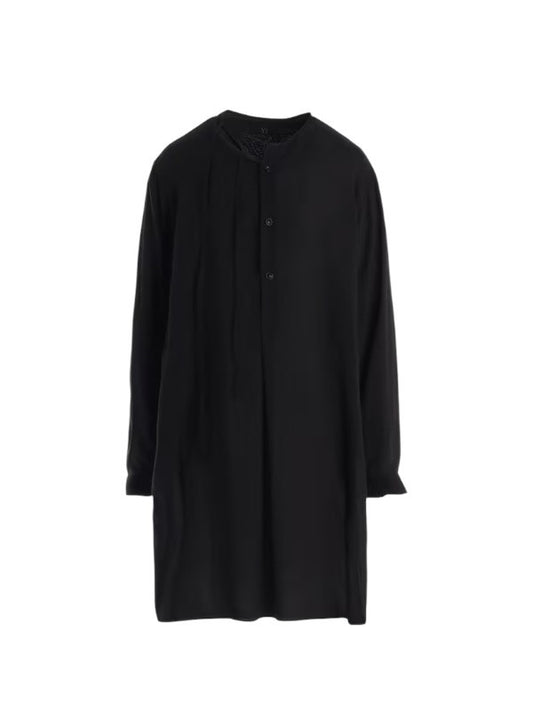 【Y's - ワイズ】CELLULOSE LAWN DRAW STRING BLOUSE / BLACK (シャツ/ブラック)