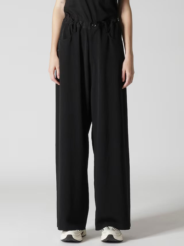 【Y's - ワイズ】TA/PE CREPE DE CHINE LONG STRAIGHT PANTS / BLACK (パンツ/ブラック)