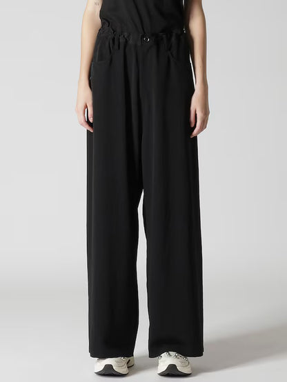 【Y's - ワイズ】TA/PE CREPE DE CHINE LONG STRAIGHT PANTS / BLACK (パンツ/ブラック)