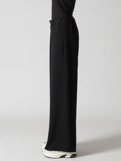 【Y's - ワイズ】TA/PE CREPE DE CHINE LONG STRAIGHT PANTS / BLACK (パンツ/ブラック)