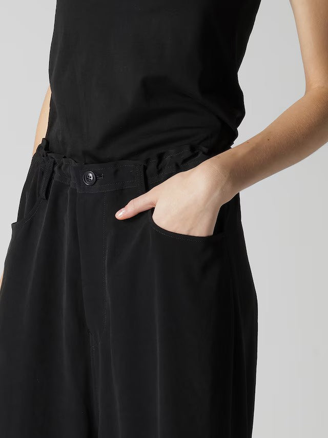【Y's - ワイズ】TA/PE CREPE DE CHINE LONG STRAIGHT PANTS / BLACK (パンツ/ブラック)