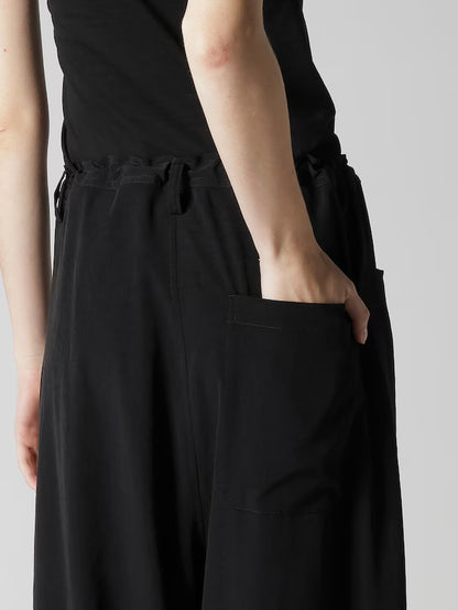 【Y's - ワイズ】TA/PE CREPE DE CHINE LONG STRAIGHT PANTS / BLACK (パンツ/ブラック)
