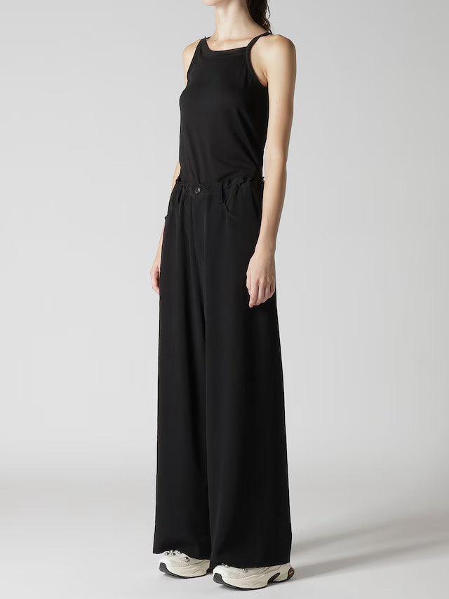 【Y's - ワイズ】TA/PE CREPE DE CHINE LONG STRAIGHT PANTS / BLACK (パンツ/ブラック)