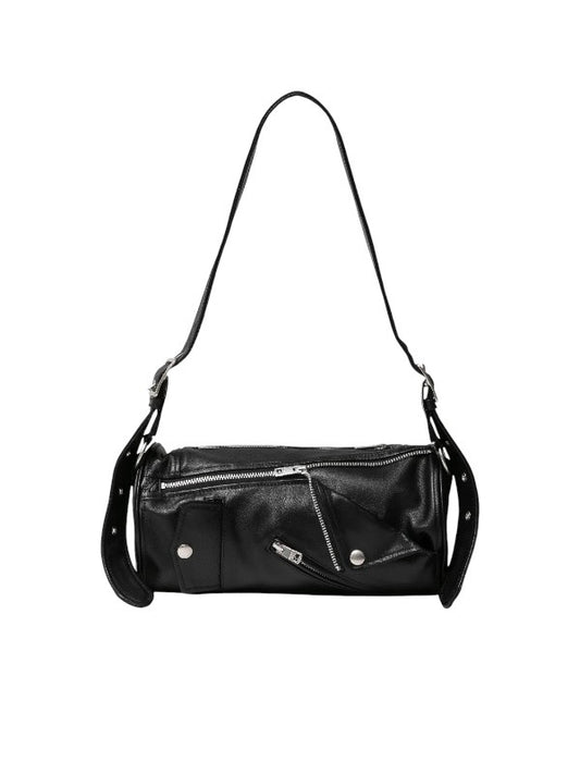 【beautiful people - ビューティフルピープル】excerption riders cylinder bag / BLACK（バッグ/ブラック)