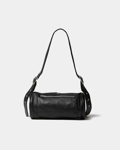 【beautiful people - ビューティフルピープル】excerption riders cylinder bag / BLACK（バッグ/ブラック)