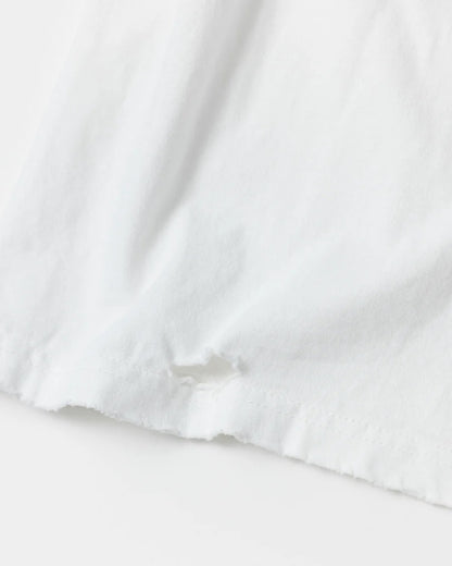 【ANACHRONORM - アナクロノーム】DAMAGED EMB S/S T-S / WHITE (Tシャツ/ホワイト)